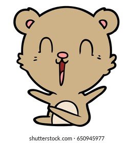 happy laughing cartoon bear