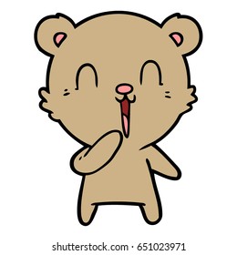 oso de caricatura de risa feliz