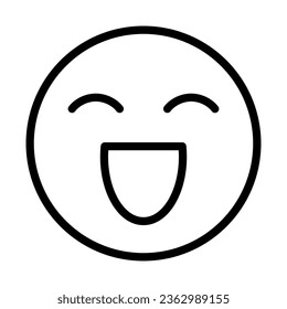 Happy laughing face icon. Vector.