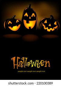 Happy  laughing Halloween lanterns, vector illustration. 