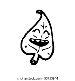 happy leaf cartoon