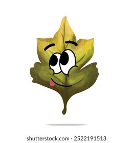 happy leaf mascot character. cute, funny and playful concept. autumn, education, nature, or holiday themes