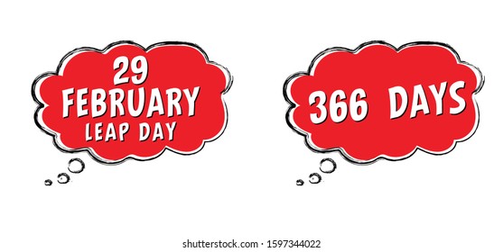 Happy Leap day or leap year slogan. Calendar page 29 February, month 2024 or 2028 and 366 days. 29th Day of february, today one extra sale day. line pattern banner. Fun vector icon or symbol. feb 29