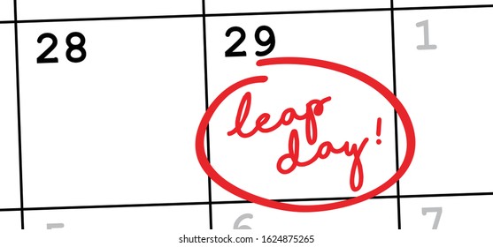 Happy Leap day or leap year slogan. Calendar page 29 February, month 2024 or 2028 and 366 days. 29th Day of february, today one extra sale day. line pattern banner. Fun vector icon or symbol. feb 29