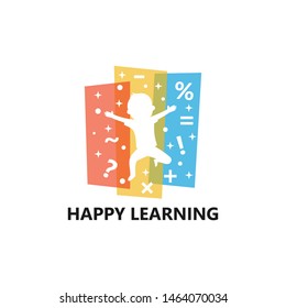 Happy Learning Children Logo Template Design Vector, Emblem, Design Concept, Creative Symbol, Icon