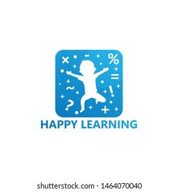 Happy Learning Children Logo Template Design Vector, Emblem, Design Concept, Creative Symbol, Icon