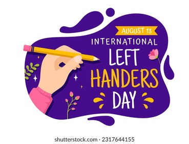 Feliz Día de la IzquierdaHanders Ilustración vectorial con mayor conciencia del orgullo de ser dejado en manos de plantillas dibujadas a mano de dibujos planos