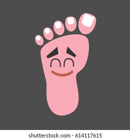 Happy leg. foot podiatry medical concept. Human feet anatomy. Vector illustration