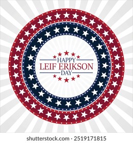 Happy Leif Erikson Day. Holiday concept. Template for background, banner, card, poster with text inscription. Vector illustration