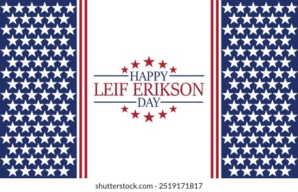 Feliz Dia de Leif Erikson. Adequado para cartão, cartaz e banner. Ilustração vetorial