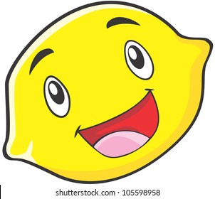Happy Lemon Fruit Illustration