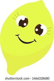 Happy lemon, illustration, vector on white background.