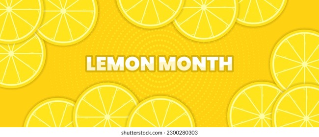Happy Lemon Month Banner Background. Horizontal Banner Template Design. Vector Illustration