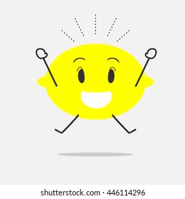 happy lemon simple clean cartoon illustration
