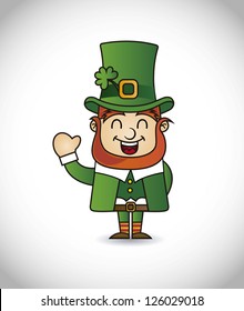 happy leprechaun cartoon, Patrick  day. vector illustration