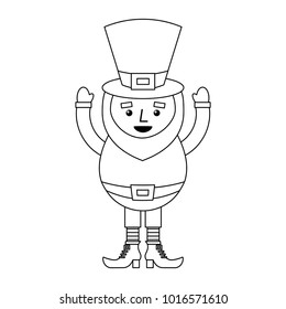 happy leprechaun cartoon st patricks day character outline