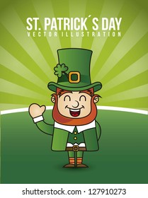 happy leprechaun cartoon, st patricks day. vector illustration