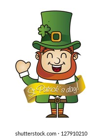 happy leprechaun cartoon,st patricks day. vector illustration