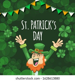 Happy Leprechaun Celebrating St Patrick Day