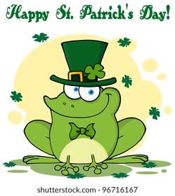 Happy Leprechaun Frog Greeting Card. Jpeg version also available in gallery.