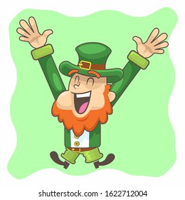 Happy leprechaun vector illustration, saint patrick's day