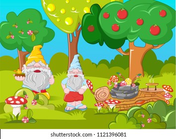 Happy leprechauns concept banner. Cartoon illustration of happy leprechauns vector concept banner for web design