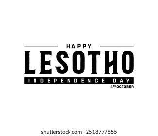 Happy Lesotho Independence Day Design, Independence Day of Lesotho with flag, National Day of Lesotho, Vector illustration of Lesotho Independence Day on white background, Editable vector Design