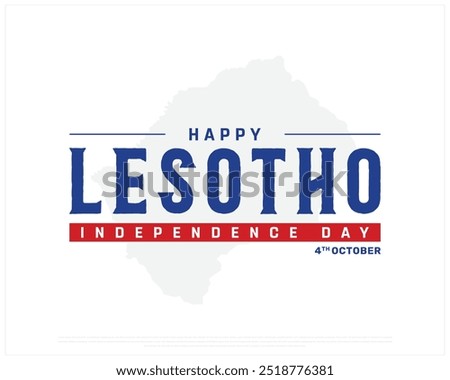 Happy Lesotho Independence Day Design, Independence Day of Lesotho with flag, National Day of Lesotho, Vector illustration of Lesotho Independence Day with map background, Editable vector Design