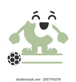 Happy letter c character football player personalized monogram, vector logo, emblems or initial design.