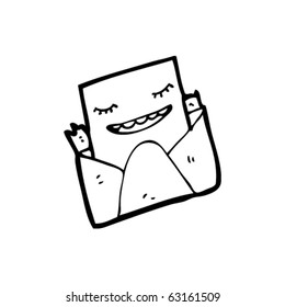 Cartoon mit glücklichem Buchstaben
