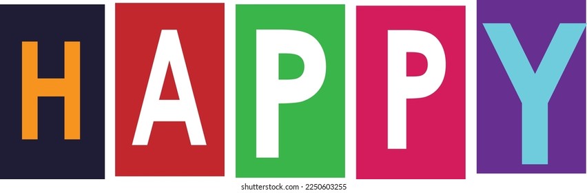 happy letter logo design simple and black letter concept illustrator  templet elements
