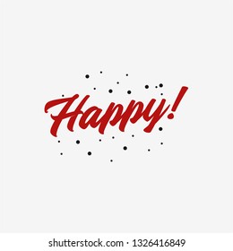 happy letter logo illustration