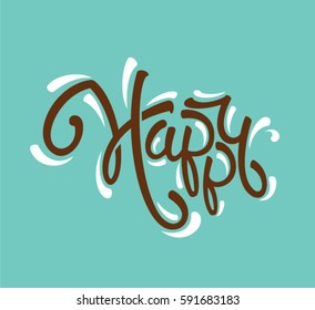 Happy Lettering isolated