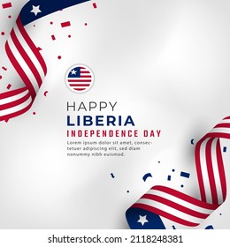 Happy Liberia Independence Day July 26th Celebration Vector Design Illustration. Template for Poster, Banner, Advertising, Greeting Card or Print Design Element