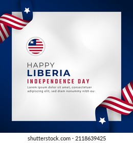 Feliz Día de la Independencia de Liberia, 26 de julio. Ilustración de diseño de vectores de celebración. Plantilla para cartel, cartel, publicidad, tarjeta de felicitación o elemento de diseño de impresión