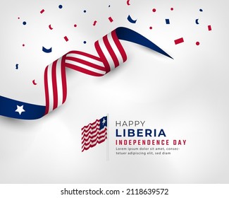 Happy Liberia Independence Day July 26th Celebration Vector Design Illustration. Template for Poster, Banner, Advertising, Greeting Card or Print Design Element