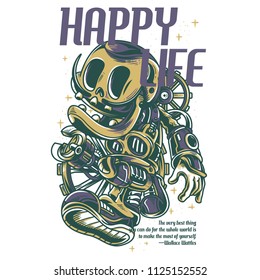 Happy Life Light Illustration