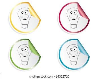 happy lightbulb stickers