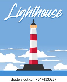 happy lighthouse day with a lighthouse that emits light