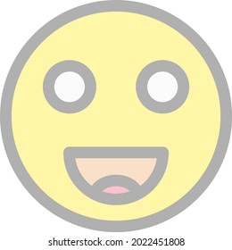 Diseño de icono de vector luminoso relleno de línea feliz
