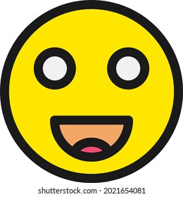 Happy Line Filled Vector Icon Design
