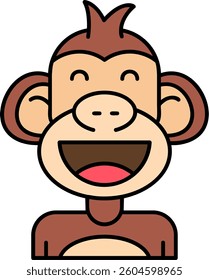 Happy Line vector Icon Design
