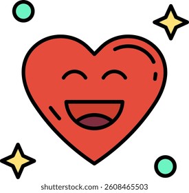 Happy Line vector Icon Design