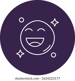 Diseño de icono de Vector de línea feliz