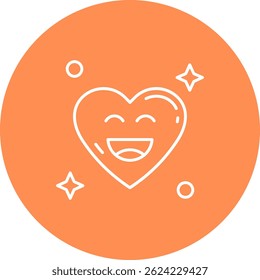 Happy Line vector Icon Design