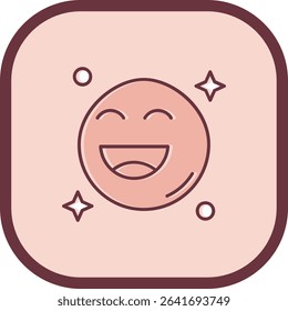 Happy Line vector Icon Design