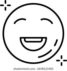 Diseño de icono de Vector de línea feliz