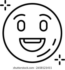 Happy Line vector Icon Design