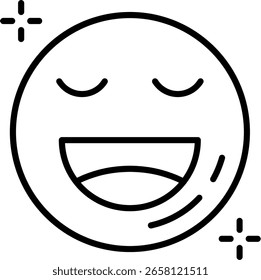 Diseño de icono de Vector de línea feliz