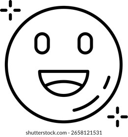Happy Line vector Icon Design